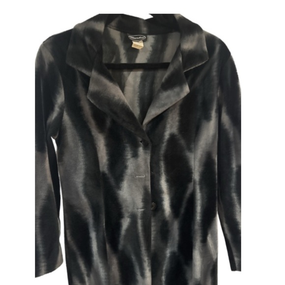 Vintage Mandee  velvet Black and Gray retro  Coat - Picture 3 of 6